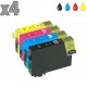 4 cartouches compatibles Epson T1631 à T1634 lot T1636 ou 16XL