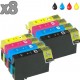 8 cartouches compatibles Epson T1631 à T1634 lot T1636 ou 16XL