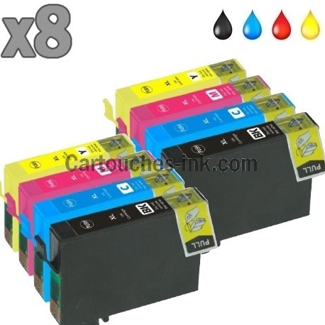 8 cartouches compatibles Epson T1631 à T1634 lot T1636 ou 16XL