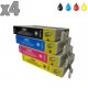 4 cartouches compatibles Epson T1291 à T1294 lot T1295 