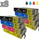 8 cartouches compatibles Epson T1291 à T1294 lot T1295 