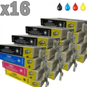 16 cartouches compatibles Epson T1291 à T1294 lot T1295 