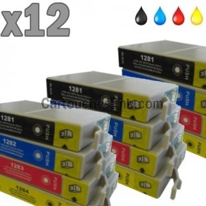 12 cartouches compatibles Epson T1281 à T1284 lot T1285 