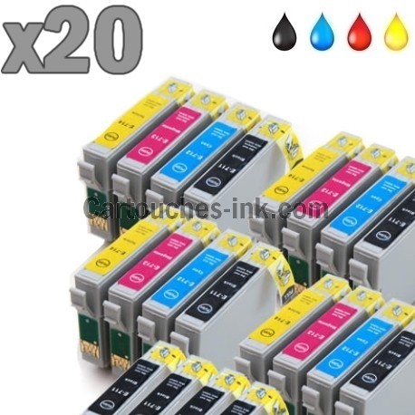 20 cartouches compatibles Epson T0891 à T0894 lot T0895 
