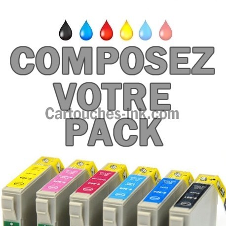 cartouches compatibles Epson T0801, T0802, T0803, T0804, T0805, T0806, lot T0807