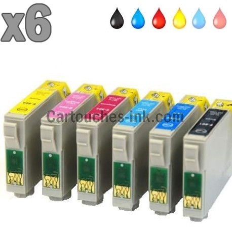 6 cartouches compatibles Epson T0801 à T0806 lot T0807 
