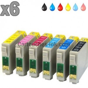 6 cartouches compatibles Epson T0801 à T0806 lot T0807 