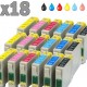 18 cartouches compatibles Epson T0801 à T0806 lot T0807 