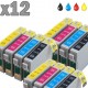 12 cartouches compatibles Epson T0711 à T0714 lot T0715 