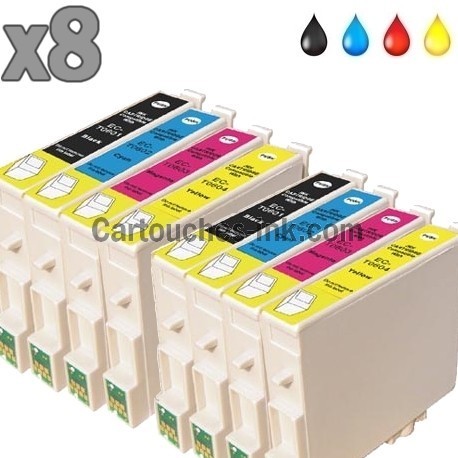 8 cartouches compatibles Epson T0551 à T0554 lot T0556