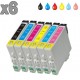 6 cartouches compatibles Epson T0481 à T0486 lot T0487 