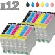 12 cartouches compatibles Epson T0481 à T0486 lot T0487 