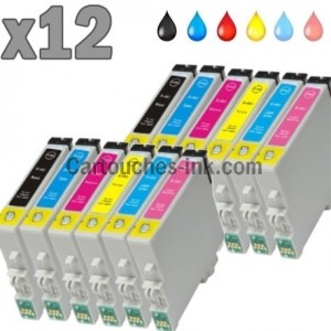 12 cartouches compatibles Epson T0481 à T0486 lot T0487 