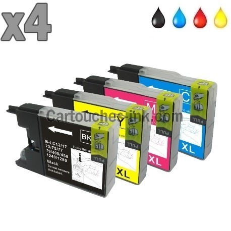4 cartouches compatibles Brother LC1220/LC1240/LC1280