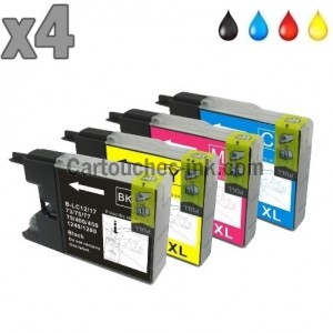 4 cartouches compatibles Brother LC1220/LC1240/LC1280