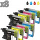 8 cartouches compatibles Brother LC1220/LC1240/LC1280