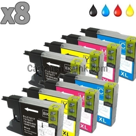 8 cartouches compatibles Brother LC1220/LC1240/LC1280