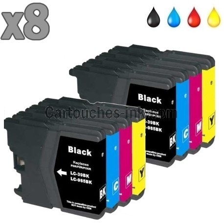8 cartouches compatibles Brother LC985