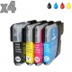 4 cartouches compatibles Brother LC980 / LC1100