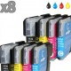8 cartouches compatibles Brother LC980 / LC1100