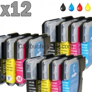 12 cartouches compatibles Brother LC980 / LC1100