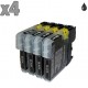 4 cartouches noir compatibles Brother LC980 / LC1100