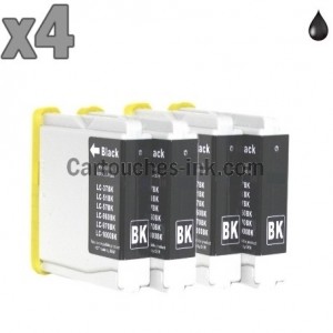 4 cartouches noir compatibles Brother LC970 / LC1000