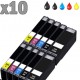 10 cartouches compatibles Canon PGI-550 CLI-551