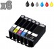 6 cartouches compatibles Canon PGI-550 CLI-551