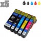 5 cartouches compatibles Epson T2621 à T2634, lot T2636 ou 26XL