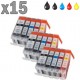 15 Cartouches compatibles Canon PGI-525 CLI-526
