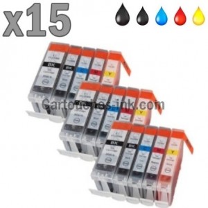 15 Cartouches compatibles Canon PGI-525 CLI-526