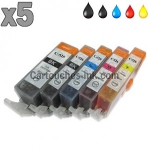 5 Cartouches compatibles Canon PGI-525 CLI-526