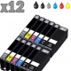 12 cartouches compatibles Canon PGI-550 CLI-551