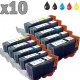10 cartouches compatibles Canon PGI-520 CLI-521