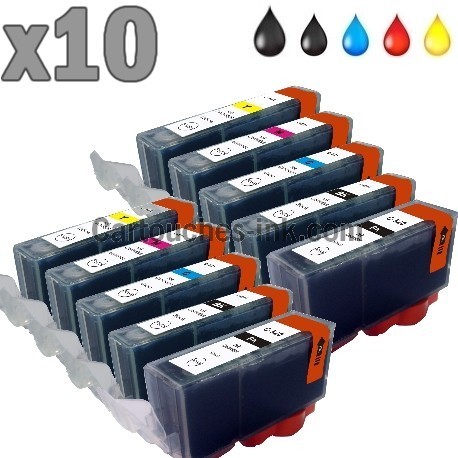 10 cartouches compatibles Canon PGI-520 CLI-521