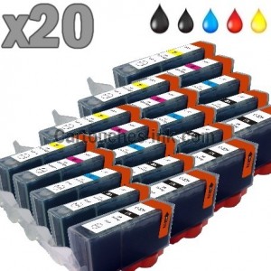 20 cartouches compatibles Canon PGI-520 CLI-521
