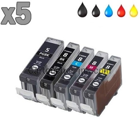 5 cartouches compatibles Canon PGI-5 CLI-8
