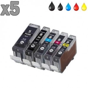 5 cartouches compatibles Canon PGI-5 CLI-8