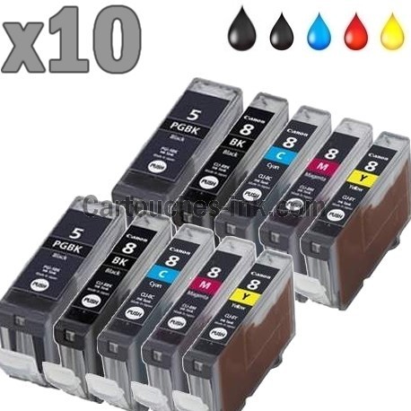 10 cartouches compatibles Canon PGI-5 CLI-8