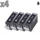 4 cartouches noir compatibles Canon PGI-5 CLI-8