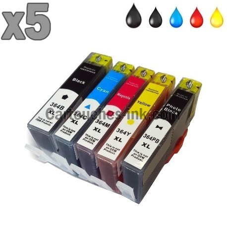 5 cartouches compatibles HP 364XL