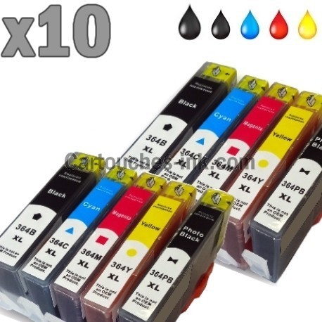 10 cartouches compatibles HP 364XL