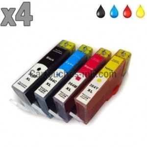 4 cartouches compatibles HP 364XL