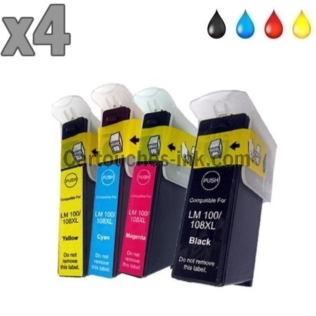 4 cartouches compatibles Lexmark 100XL / 105XL / 108XL