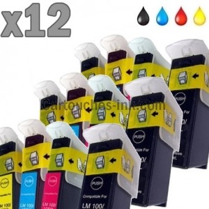 12 cartouches compatibles Lexmark 100XL / 105XL / 108XL