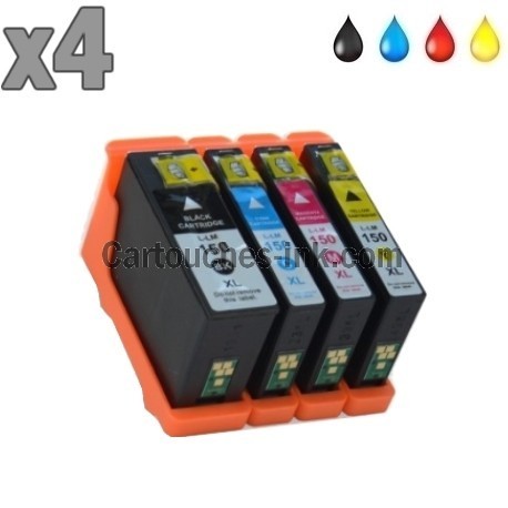 4 cartouches compatibles Lexmark 150XL / 155XL 