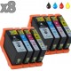 8 cartouches compatibles Lexmark 150XL / 155XL 