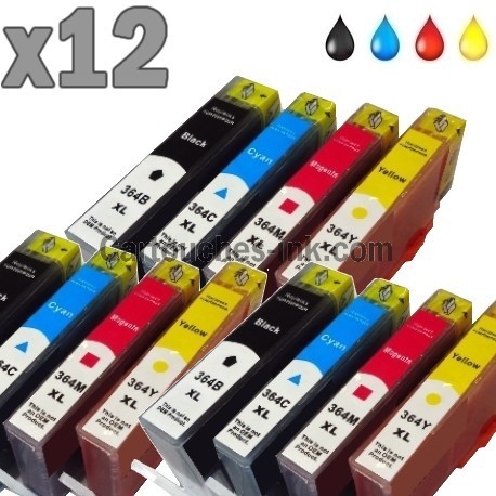 12 cartouches compatibles HP 364XL