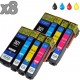 8 cartouches compatibles Epson T2621 à T2634, lot T2636 ou 26XL